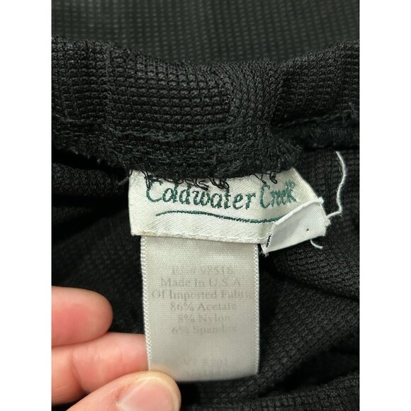 Coldwater Creek Black Track Pants TealYellow Side Stripes Elastic Waist Sz 1X - Picture 6 of 9